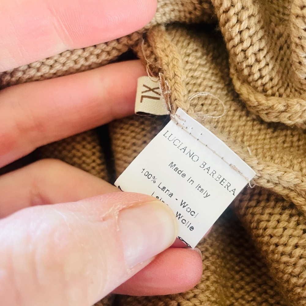 Luciano Barbara Designer Wool Long Cape Sweater - Picture 11 of 11